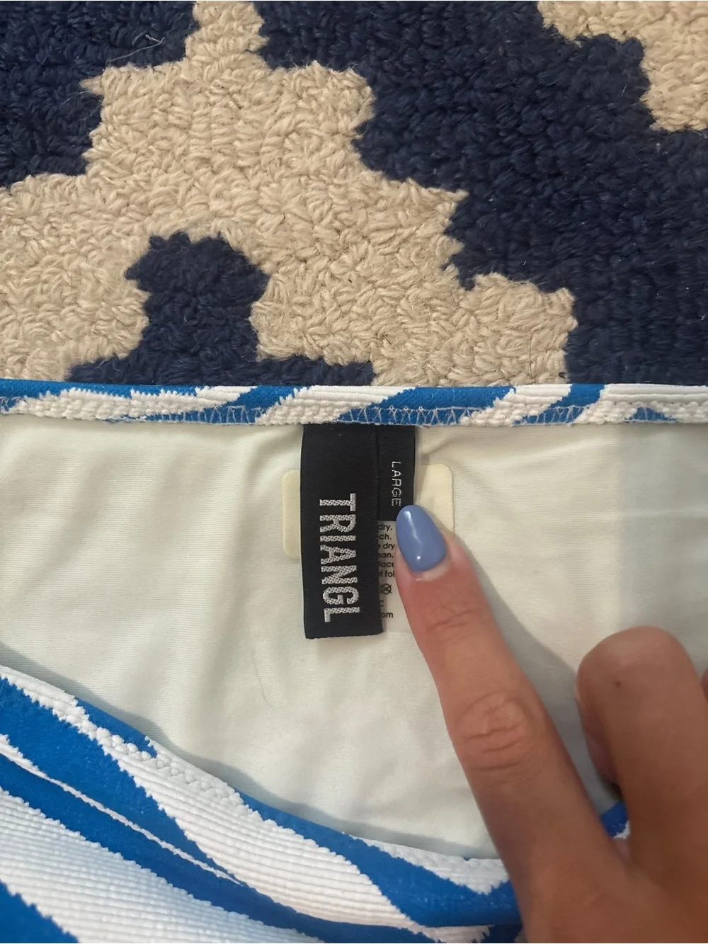 triangl swimwear Blue and White Striped Bikini Bottom